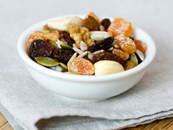 Bowl of dried fruit and nuts