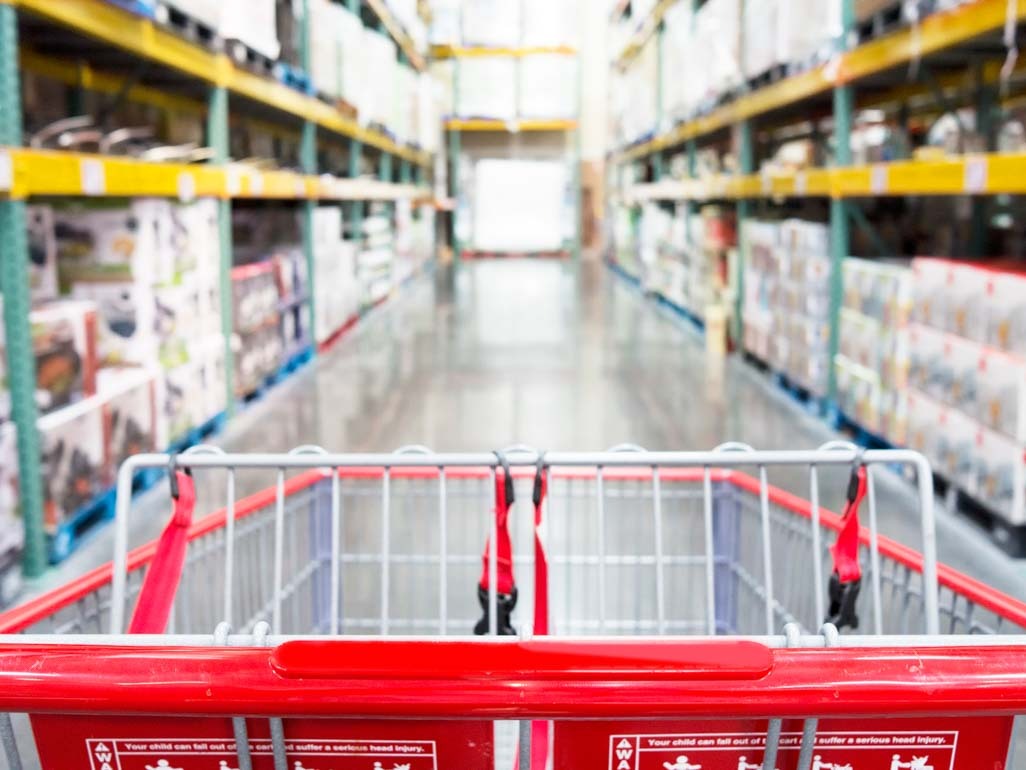 shopping cart in a warehouse store