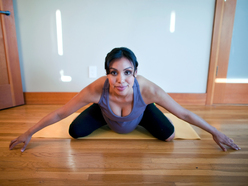 Pregnant woman doing yoga