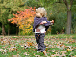 Child dancing outside