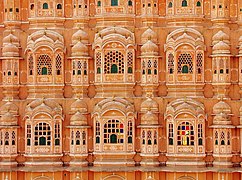 Façade est du Palais des vents à Jaipur.