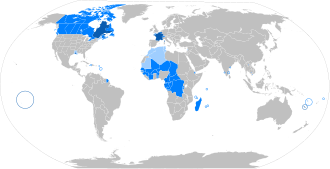 world map of French speaking countries