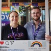 Amazon Australia diversity advocate Katie Daly posing for a photo with a colleague.