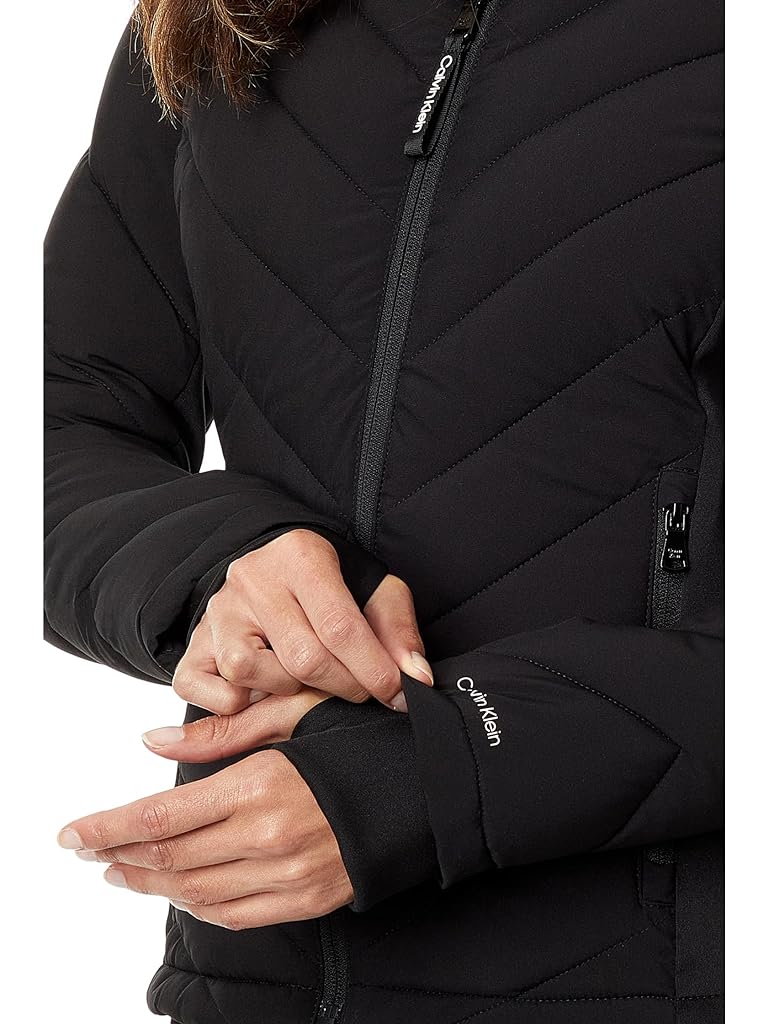 Black Calvin Klein Scuba Side Lightweight Puffer