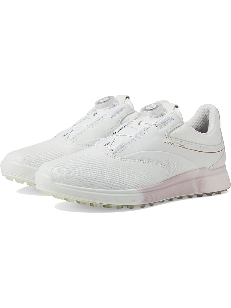 White ECCO Golf S-Three Boa GORE-TEX&#174; Waterproof Golf Hybrid Golf Shoes