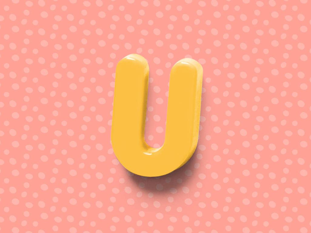 yellow letter u