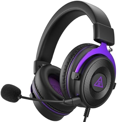 EKSA E900 Gaming Headset with Microphone - PC Headset with Detachable Noise Canceling Mic - Wired Headphones Stereo Comfor...