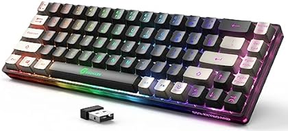 GEODMAER 65% Wireless Gaming Keyboard, Rechargeable Backlit Gaming Keyboard, 68 Keys Ultra-Compact Anti-ghosting No-Confli...