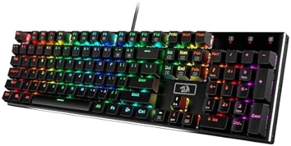 Redragon K556 RGB LED Backlit Wired Mechanical Gaming Keyboard, Aluminum Base, 104 Standard Keys