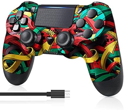 MOOGOLE PS4 Controller Wireless, with USB Cable/1000mAh Battery/Dual Vibration/6-Axis Motion Control/3.5mm Audio Jack/Mult...