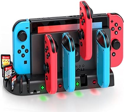 Switch Controller Charging Dock Station Compatible with Nintendo Switch Interactive Gaming Figures & OLED Model Joycons, K...