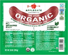 Applegate Great Organic Turkey Hot Dog Uncured, 10oz