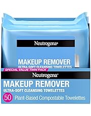 Neutrogena Makeup Remover Wipes, Daily Facial Cleanser Towelettes, Gently Cleanse and Remove Oil &amp; Makeup, Alcohol-Free Makeup Wipes, 2 x 25 ct.