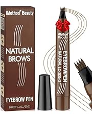 iMethod Microblading Eyebrow Pen - Eyebrow Pencil Magical Upgraded Eye Brow Pencils for Women with 4 Fork Tip &amp; Spoolie Brush for Natural-Looking Hair-Like Defined Brows, Last All-Day, Light Brown