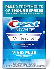 Crest 3D Whitestrips, Vivid Plus, Teeth Whitening Strip Kit, 24 Count (Pack of 1)