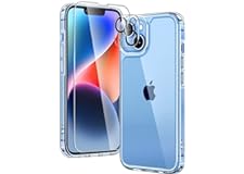 TAURI 5 in 1 Designed for iPhone 14 Case Clear, [Not Yellowing] with 2X Screen Protectors + 2X Camera Lens Protectors, [Milit