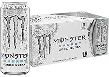 Monster Energy Zero Ultra, Sugar Free Energy Drink, 16 Fl oz (Pack of 15)