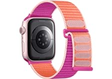 Lenrao Soft And Breathable Sport Nylon Loop Strap Compatible with Apple Watch Bands 38MM 40MM 41MM 42MM 44MM 45MM 49MM, Women