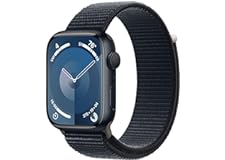 Apple Watch Series 9 [GPS 45mm] Smartwatch with Midnight Aluminum Case with Midnight Sport Loop One Size. Fitness Tracker, EC