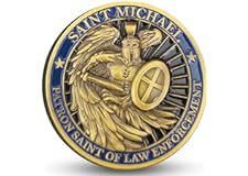 Saint Michael Bless The Law Enforcement Challenge Coin (Single Coin)