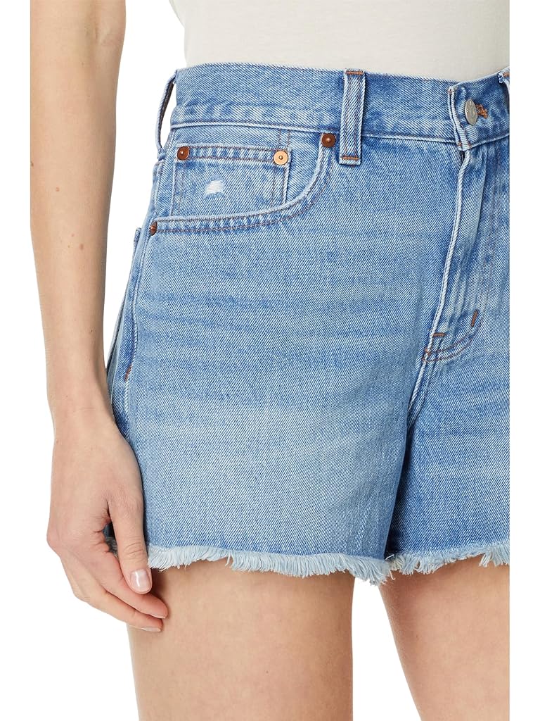 Madewell Relaxed Mid-Length Denim Shorts in Bonavie Wash: Raw-Hem Edition