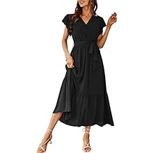 PRETTYGARDEN Women's Maxi Floral Boho Wrap Dress