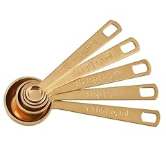 Le Creuset Measuring Spoons, Gold, Set of 5 (1/8,1/4,1/2,1Tsp,1Tb)