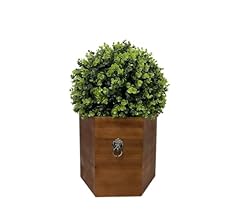 Dolonm 24" Fake Plants, Artificial Plant Ball Topiary in Redwood Pot Indoor Outdoor, Greenery Decor Arrangement, Artificial…