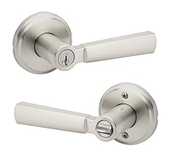 Kwikset Perth Entry Door Handle with Lock and Key, Secure Keyed Reversible Lever Exterior, for Front Entrance and Bedrooms,…