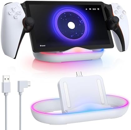 Charging Dock Station for Playstation Portal, Charger Stand for Ps Portal with RGB Light and USB C Charging Cable, Handhel...