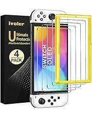 ivoler 4-Pack Tempered Glass Screen Protector Designed for Nintendo Switch OLED Model 2021&amp;2023 with [Alignment Frame] Transparent HD Clear[Updated Version] Screen Protector for Switch OLED 7&#39;&#39;