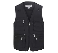 Men's Fishing Vest Utility Safari Travel Vest with Pockets Outdoor Work Photo Cargo Fly Summer Vest