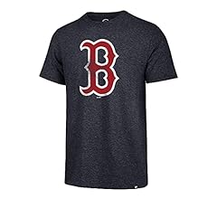 MLB Men's Distressed Imprint Match Team Color Primary Logo Word Mark T-Shirt (Boston Red Sox Navy, Large)