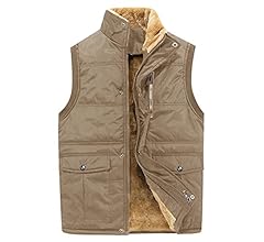 Men's Fleece Lined Vest Winter Warm Thicken Gilet Jackets for Travel Fishing