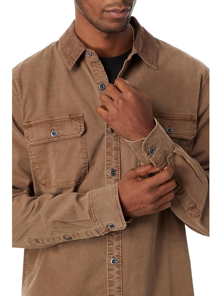 Lucky Brand Corduroy Collar Washed Workwear Long Sleeve Shirt