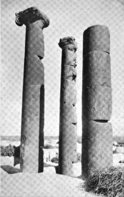 The basaltic Roman-era columns from which Harran al-Awamid receives its name, 1903