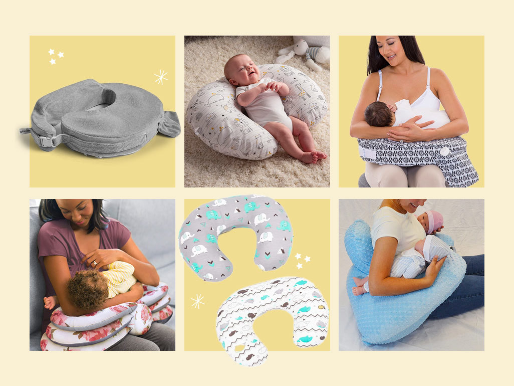 photo collage of best breastfeeding pillow cutouts