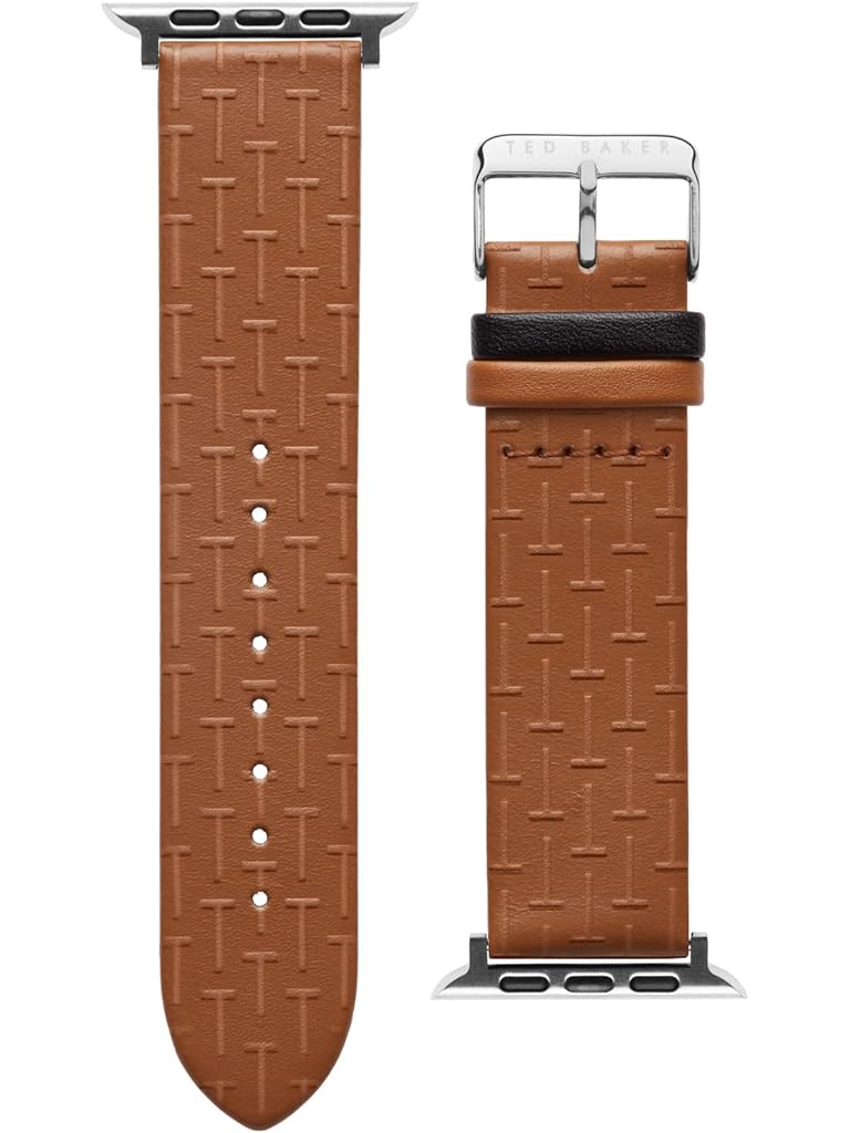 Ted Baker T-embossed leather black keeper smartwatch band compatible with Apple watch strap 42mm, 44mm