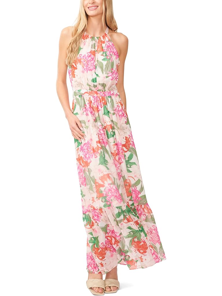 Bone CeCe Halter Maxi Dress with Flounce