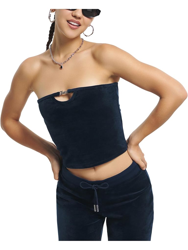 Juicy Couture Solid Long Tube Top With Hardware