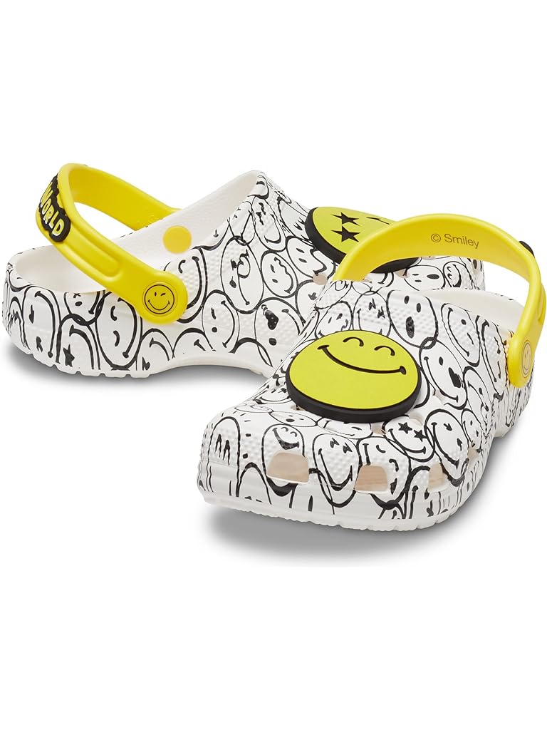 Crocs Kids Zappos Print Lab: SmileyWorld&#174; Classic Clog (Little Kid/Big Kid)