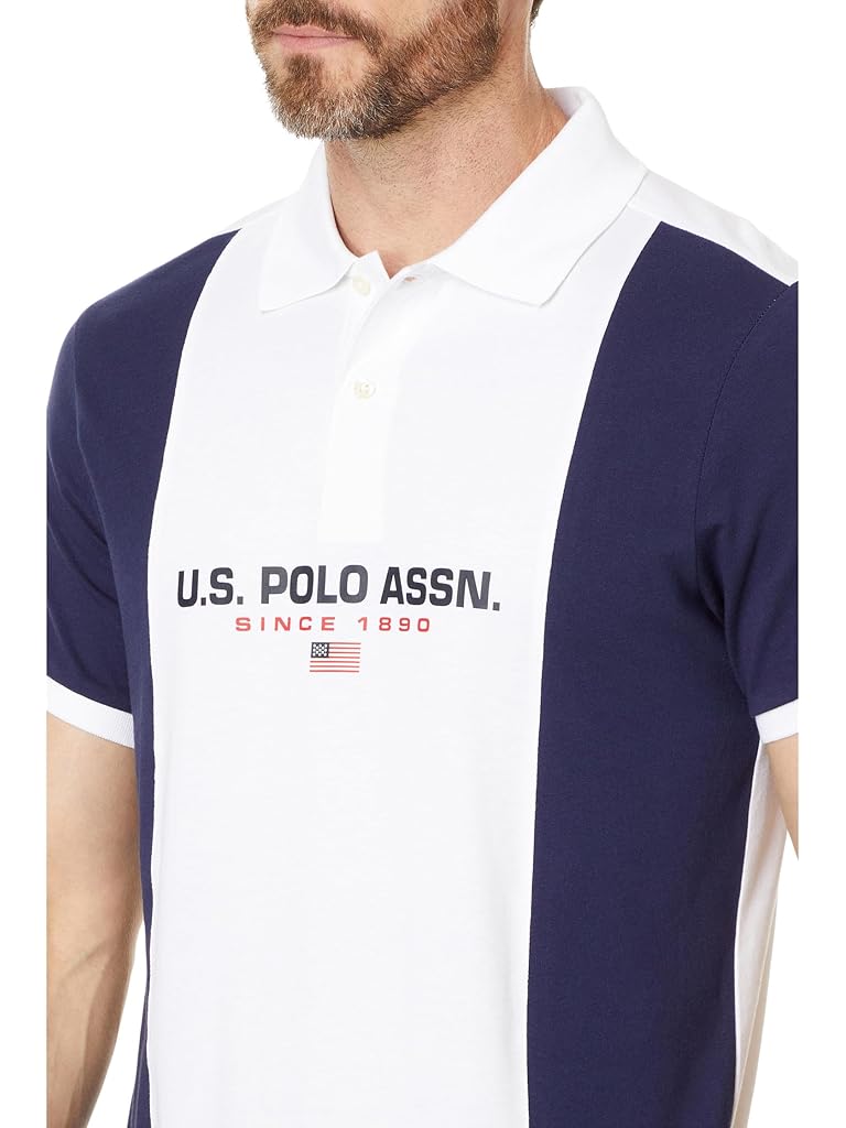 U.S. POLO ASSN. Short Sleeve Slim Fit Colorblock Jersey Knit Polo Shirt