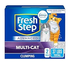 Fresh Step Clumping Cat Litter, Advanced, Multi-Cat Odor Control, Extra Large, 37 Pounds total (2 Pack of 18.5lb Boxes)