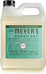 MRS. MEYER'S CLEAN DAY Hand Soap Refill, Made with Essential Oils, Biodegradable Formula, Basil, 33 fl. oz