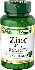 Nature's Bounty Zinc 50mg, Immune Support & Antioxidant Supplement, Promotes Skin Health 250 Caplets