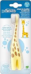 Dr. Brown's Infant-to-Toddler Training Toothbrush, Soft for Baby's First Teeth, Giraffe, 0-3 Years