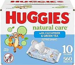 Huggies Natural Care Refreshing Baby Wipes, Hypoallergenic, Scented, 10 Flip-Top Packs (560 Wipes Total), Packaging May Vary