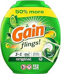 Gain flings Laundry Detergent Soap Pacs HE Compatible 112 ct Long Lasting Scent Original Scent