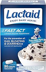 Lactaid Fast Act Lactose Intolerance Relief Caplets with Lactase Enzyme, 96 Count