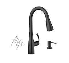 Moen Essie Matte Black One-Handle High Arc Kitchen Faucet, 87014EWBL